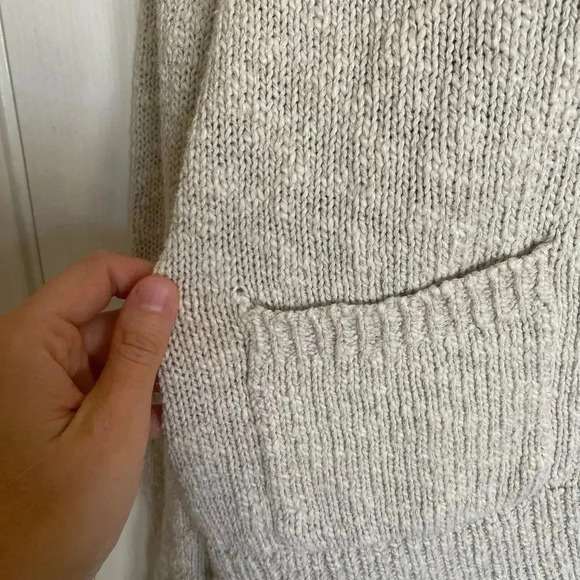 Jenni Kayne Cropped Cocoon Cardigan Cotton Linen Womens XXS Quiet Luxury Neutral - Picture 8 of 8